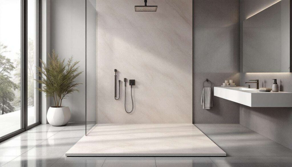 Fini le receveur blanc : en 2026, cette nouveauté minérale sera partout dans les salles de bain tendances