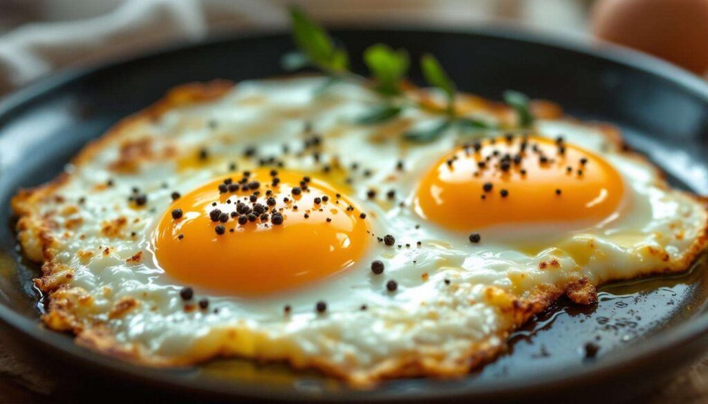 Pour des œufs au plat fondants et croustillants, n’oubliez pas cet ingrédient à la fin de la cuisson
