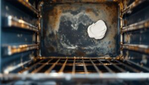 Four très sale : oubliez les produits toxiques, cette pâte blanche agit la nuit sans frotter